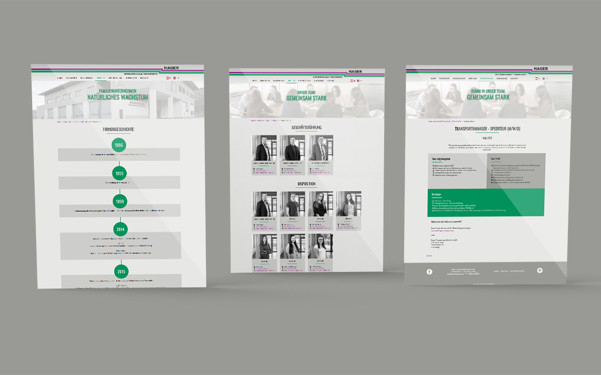 HAGER Internationale Transporte - Website